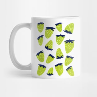 Organic summer strawberries neon and green Mug